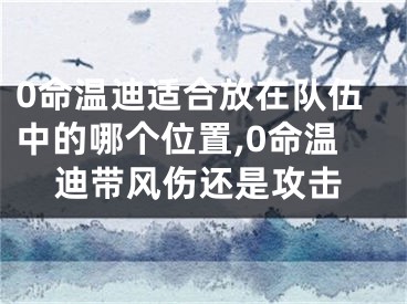 0命温迪适合放在队伍中的哪个位置,0命温迪带风伤还是攻击