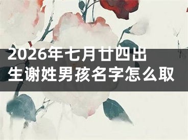 2026年七月廿四出生谢姓男孩名字怎么取