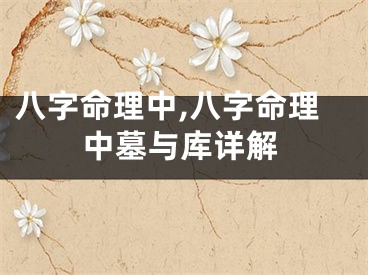 八字命理中,八字命理中墓与库详解