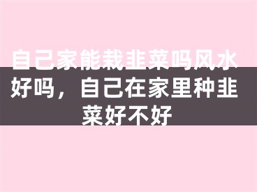 自己家能栽韭菜吗风水好吗，自己在家里种韭菜好不好