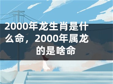 2000年龙生肖是什么命，2000年属龙的是啥命