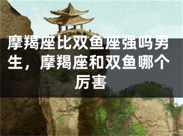 摩羯座比双鱼座强吗男生，摩羯座和双鱼哪个厉害