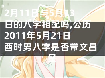 2月11日与5月13日的八字相配吗,公历2011年5月21日酉时男八字是否带文昌星