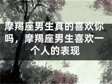 摩羯座男生真的喜欢你吗，摩羯座男生喜欢一个人的表现