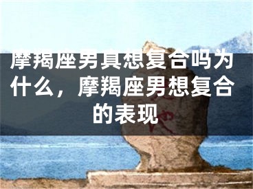摩羯座男真想复合吗为什么，摩羯座男想复合的表现