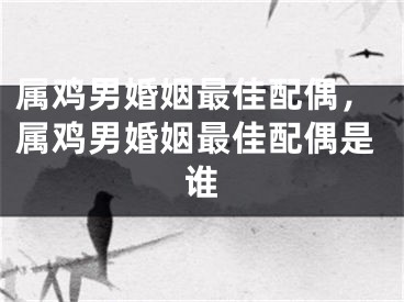 属鸡男婚姻最佳配偶,属鸡男婚姻最佳配偶是谁
