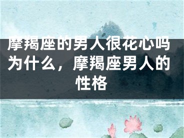 摩羯座的男人很花心吗为什么，摩羯座男人的性格