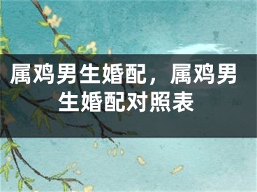 属鸡男生婚配，属鸡男生婚配对照表