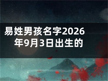 易姓男孩名字2026年9月3日出生的