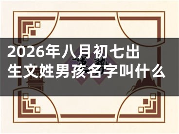 2026年八月初七出生文姓男孩名字叫什么