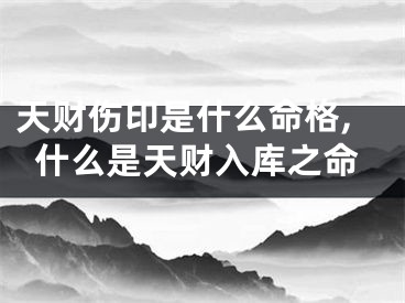 天财伤印是什么命格,什么是天财入库之命