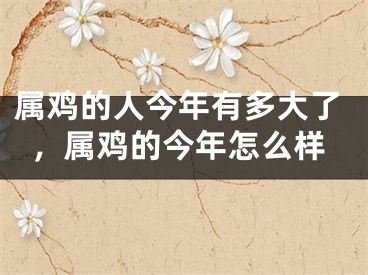 属鸡的人今年有多大了，属鸡的今年怎么样