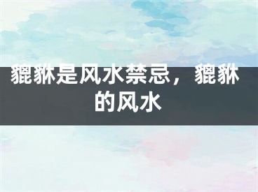 貔貅是风水禁忌，貔貅的风水