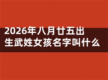 2026年八月廿五出生武姓女孩名字叫什么
