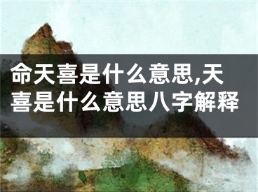 命天喜是什么意思,天喜是什么意思八字解释