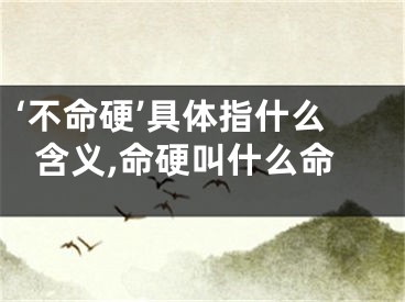 ‘不命硬’具体指什么含义,命硬叫什么命