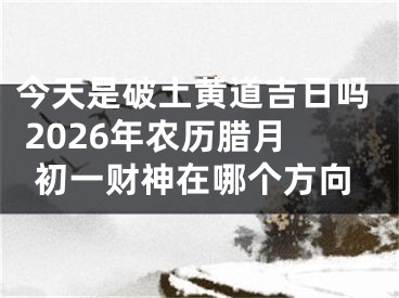 今天是破土黄道吉日吗 2026年农历腊月初一财神在哪个方向