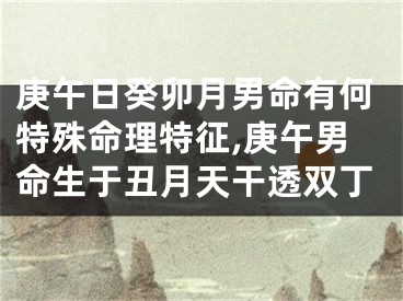 庚午日癸卯月男命有何特殊命理特征,庚午男命生于丑月天干透双丁