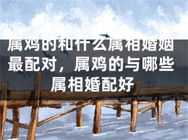 属鸡的和什么属相婚姻最配对，属鸡的与哪些属相婚配好