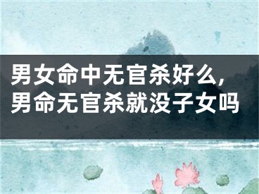 男女命中无官杀好么,男命无官杀就没子女吗