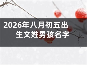 2026年八月初五出生文姓男孩名字