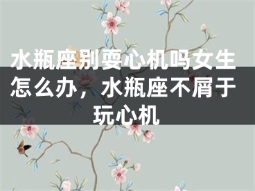 水瓶座别耍心机吗女生怎么办，水瓶座不屑于玩心机