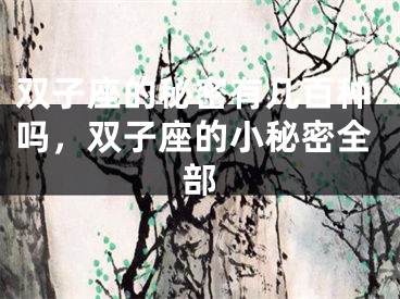 双子座的秘密有几百种吗，双子座的小秘密全部