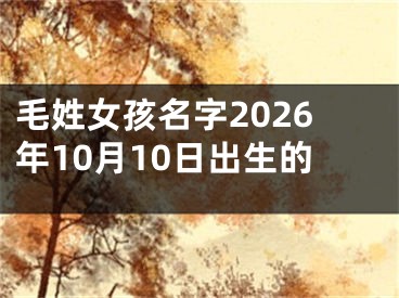 毛姓女孩名字2026年10月10日出生的