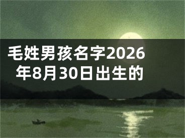 毛姓男孩名字2026年8月30日出生的