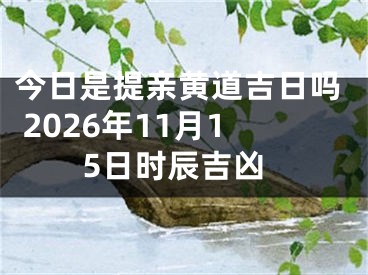 今日是提亲黄道吉日吗 2026年11月15日时辰吉凶