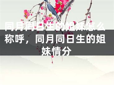 同月同日生的姐妹怎么称呼，同月同日生的姐妹情分