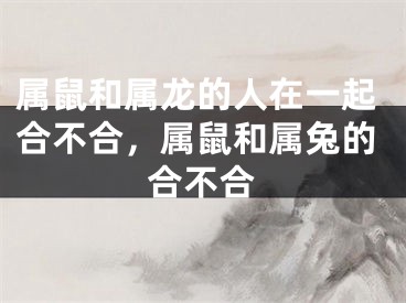 属鼠和属龙的人在一起合不合，属鼠和属兔的合不合