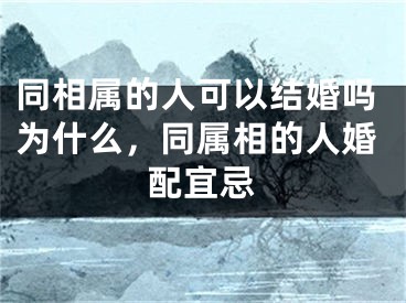 同相属的人可以结婚吗为什么，同属相的人婚配宜忌