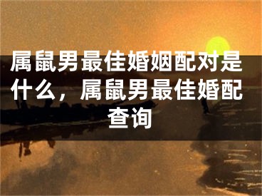 属鼠男最佳婚姻配对是什么，属鼠男最佳婚配查询
