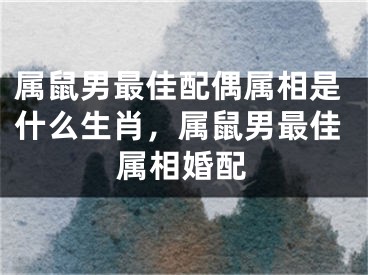 属鼠男最佳配偶属相是什么生肖，属鼠男最佳属相婚配