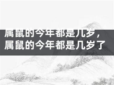 属鼠的今年都是几岁，属鼠的今年都是几岁了