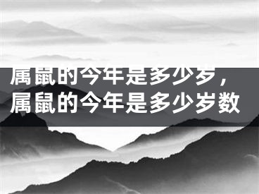 属鼠的今年是多少岁，属鼠的今年是多少岁数