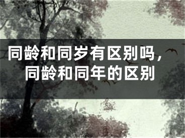 同龄和同岁有区别吗,同龄和同年的区别