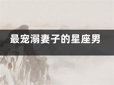 最宠溺妻子的星座男