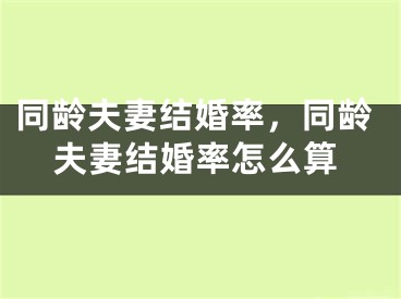 同龄夫妻结婚率,同龄夫妻结婚率怎么算