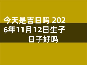 今天是吉日吗 2026年11月12日生子日子好吗