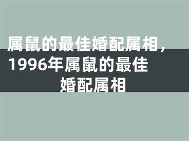 属鼠的最佳婚配属相，1996年属鼠的最佳婚配属相