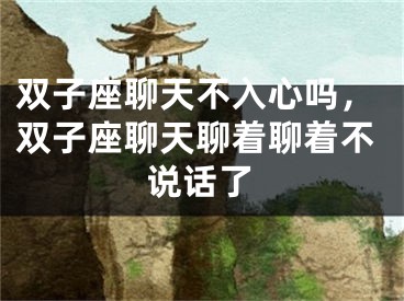双子座聊天不入心吗，双子座聊天聊着聊着不说话了