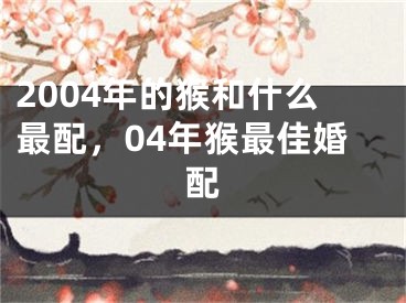2004年的猴和什么最配，04年猴最佳婚配