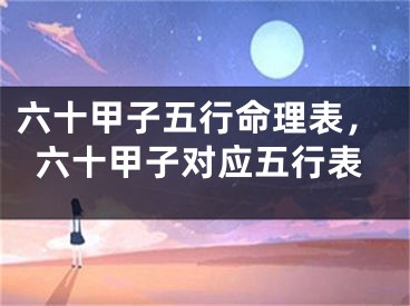 六十甲子五行命理表,六十甲子对应五行表