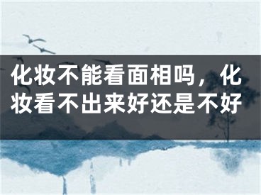 化妆不能看面相吗，化妆看不出来好还是不好