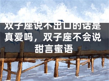 双子座说不出口的话是真爱吗，双子座不会说甜言蜜语