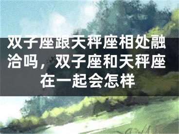 双子座跟天秤座相处融洽吗,双子座和天秤座在一起会怎样