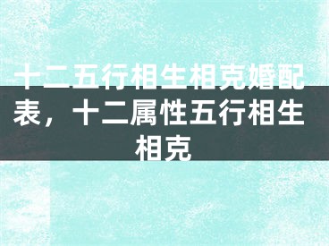 十二五行相生相克婚配表，十二属性五行相生相克