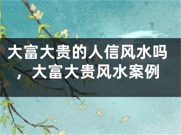 大富大贵的人信风水吗,大富大贵风水案例